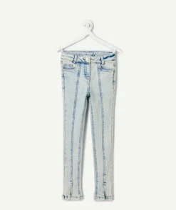 Jean super skinny bleu clair délavé fille