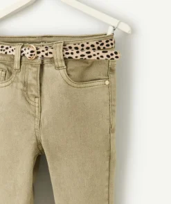 Jean super skinny fille kaki