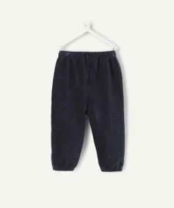 Jogging bébé garçon en velours bleu marine