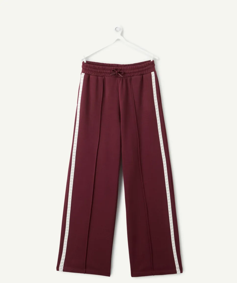 Jogging fille large bordeaux