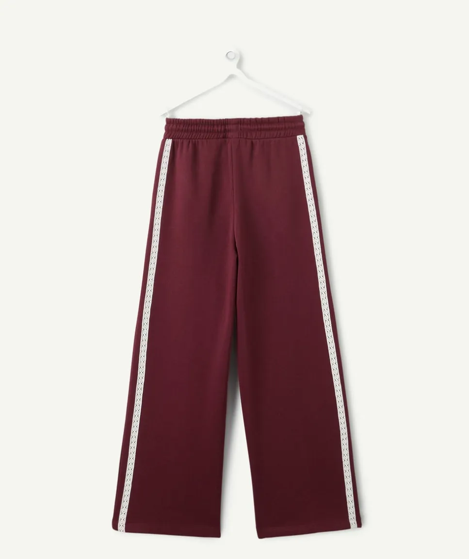 Jogging fille large bordeaux