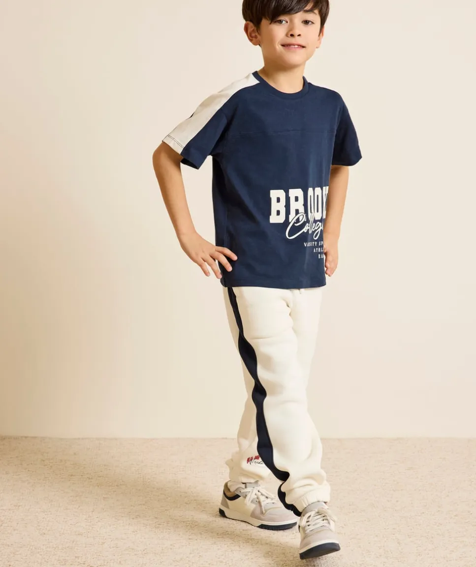Jogging garçon blanc imprimé