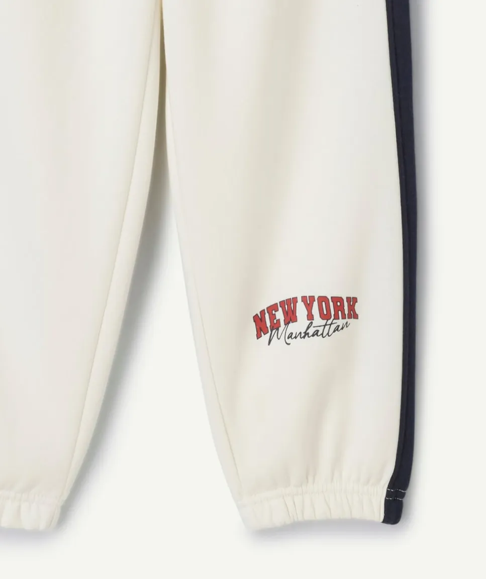 Jogging garçon blanc imprimé