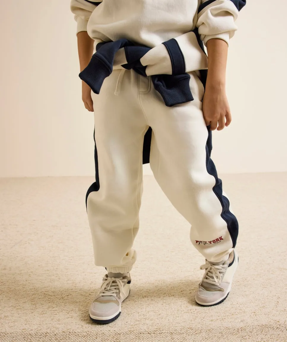 Jogging garçon blanc imprimé