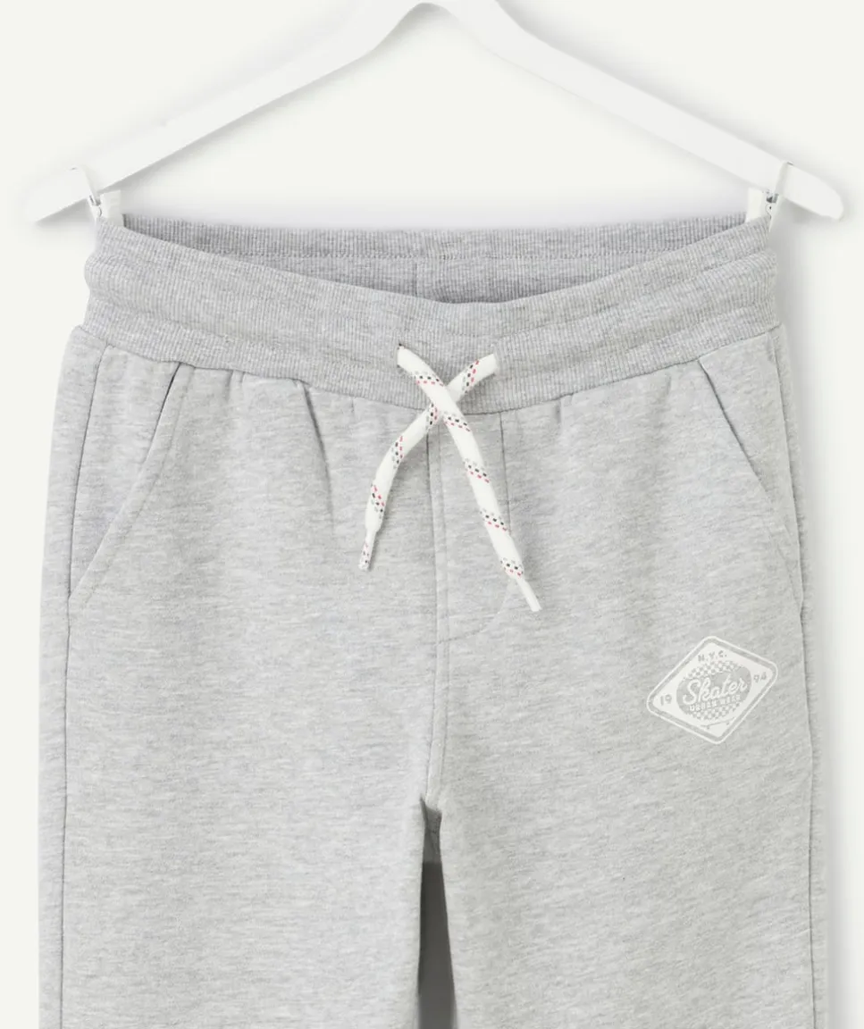 Jogging garçon gris chiné avec patch