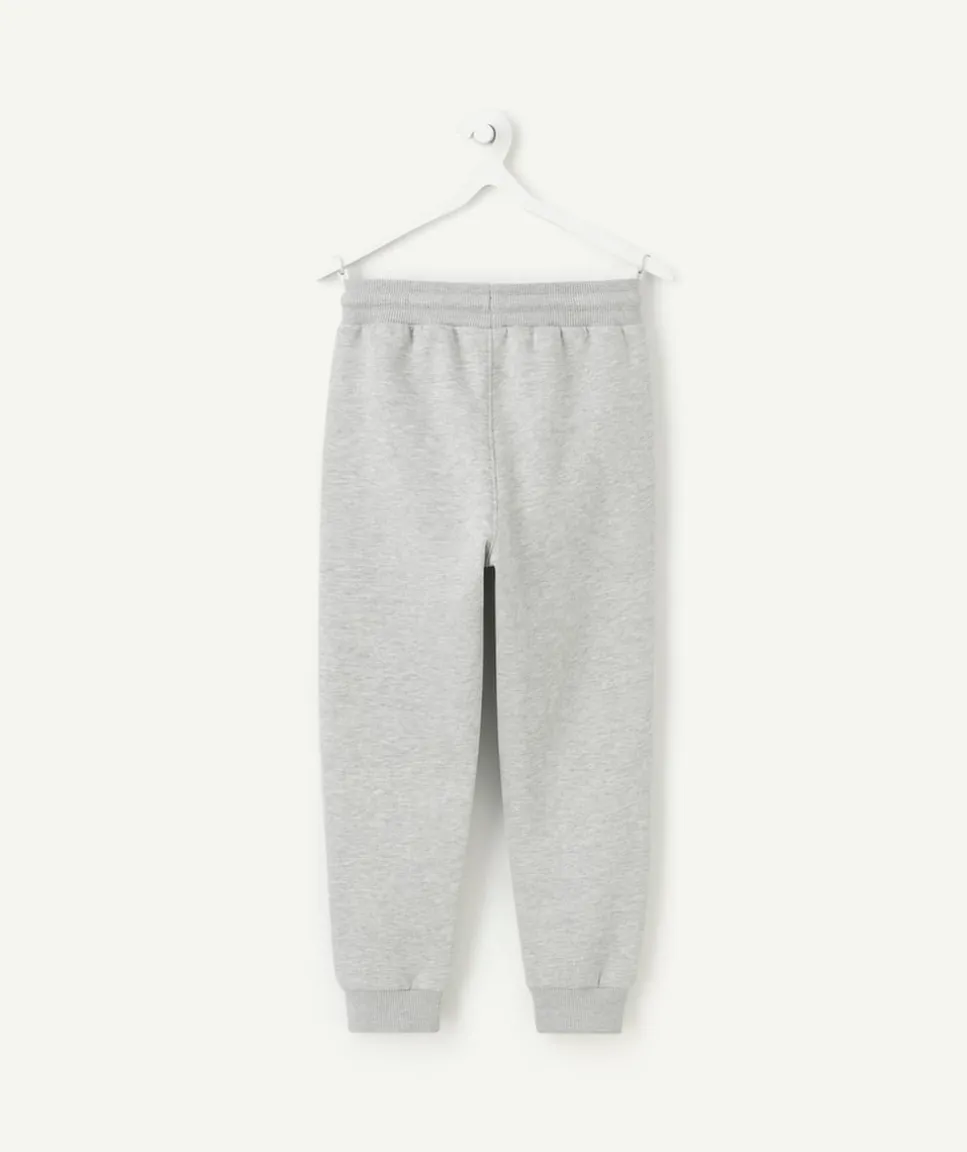 Jogging garçon gris chiné avec patch