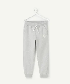 Jogging garçon gris chiné avec patch