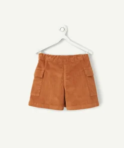 Jupe courte en velours côtelé fille marrons