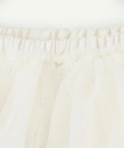 Jupe en tulle bébé fille blanc avec détails pailletés