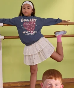 Jupe fille blanche volantée avec short intégré