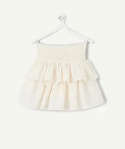 Jupe fille blanche volantée avec short intégré