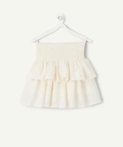 Jupe fille blanche volantée avec short intégré