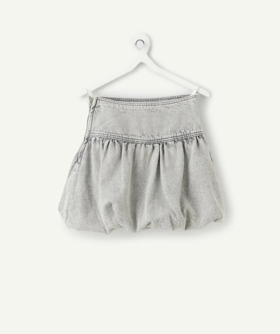 Jupe fille boule grise taille élastiquée