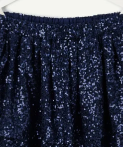 Jupe fille couleur bleue à sequins