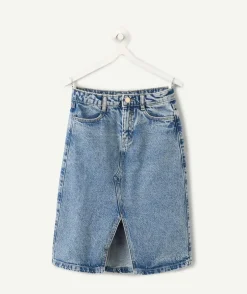 Jupe fille denim bleu