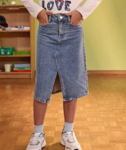 Jupe fille denim bleu