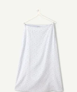 Jupe fille droite bleue fleurie