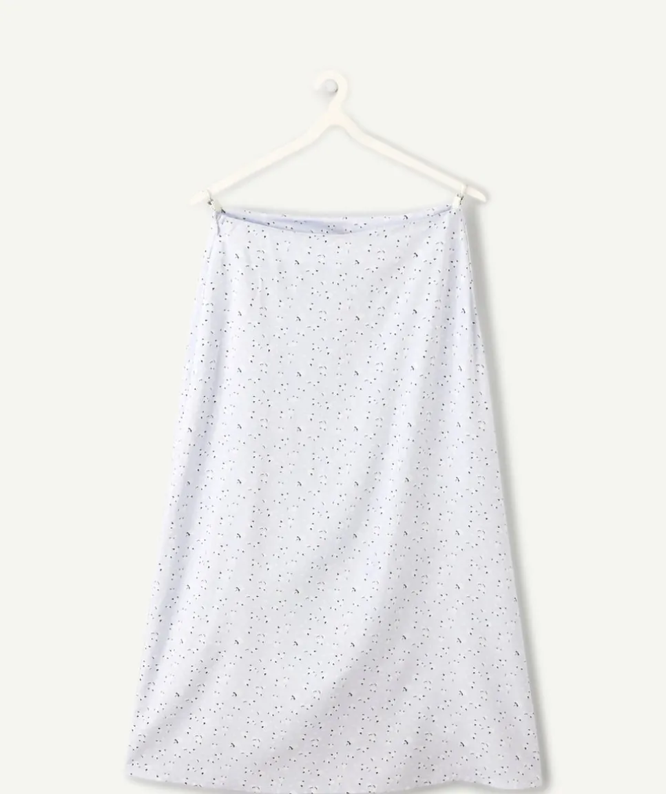 Jupe fille droite bleue fleurie