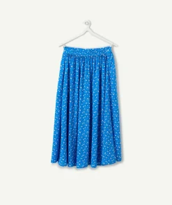 Jupe fille droite bleue imprimée
