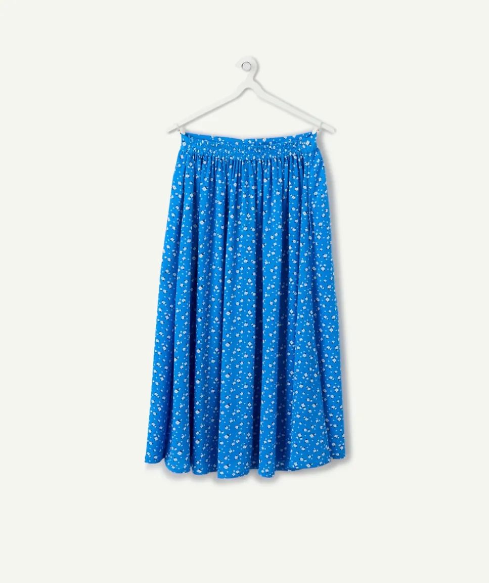 Jupe fille droite bleue imprimée