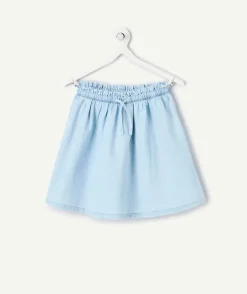 Jupe fille en denim bleu clair