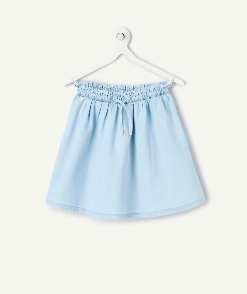 Jupe fille en denim bleu clair