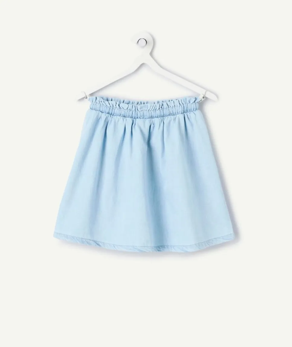 Jupe fille en denim bleu clair