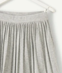 Jupe fille en fibres recyclées gris clair