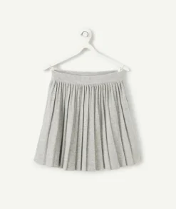 Jupe fille en fibres recyclées gris clair