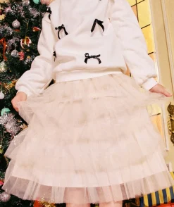 Jupe fille en tulle couleur crème