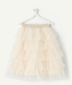Jupe fille en tulle couleur crème