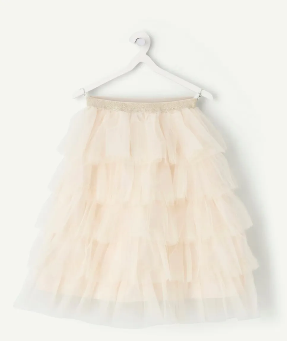Jupe fille en tulle couleur crème