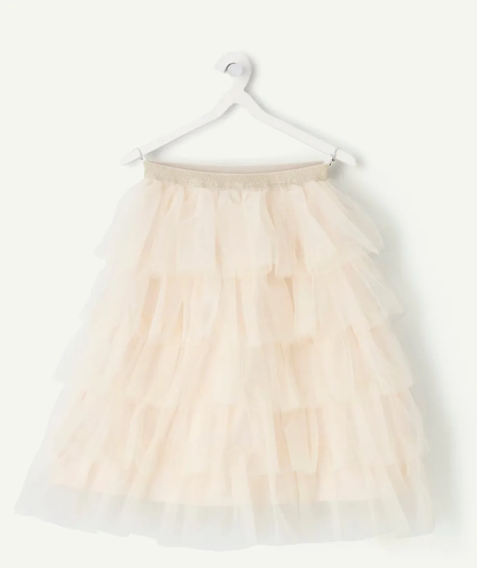 Jupe fille en tulle couleur crème
