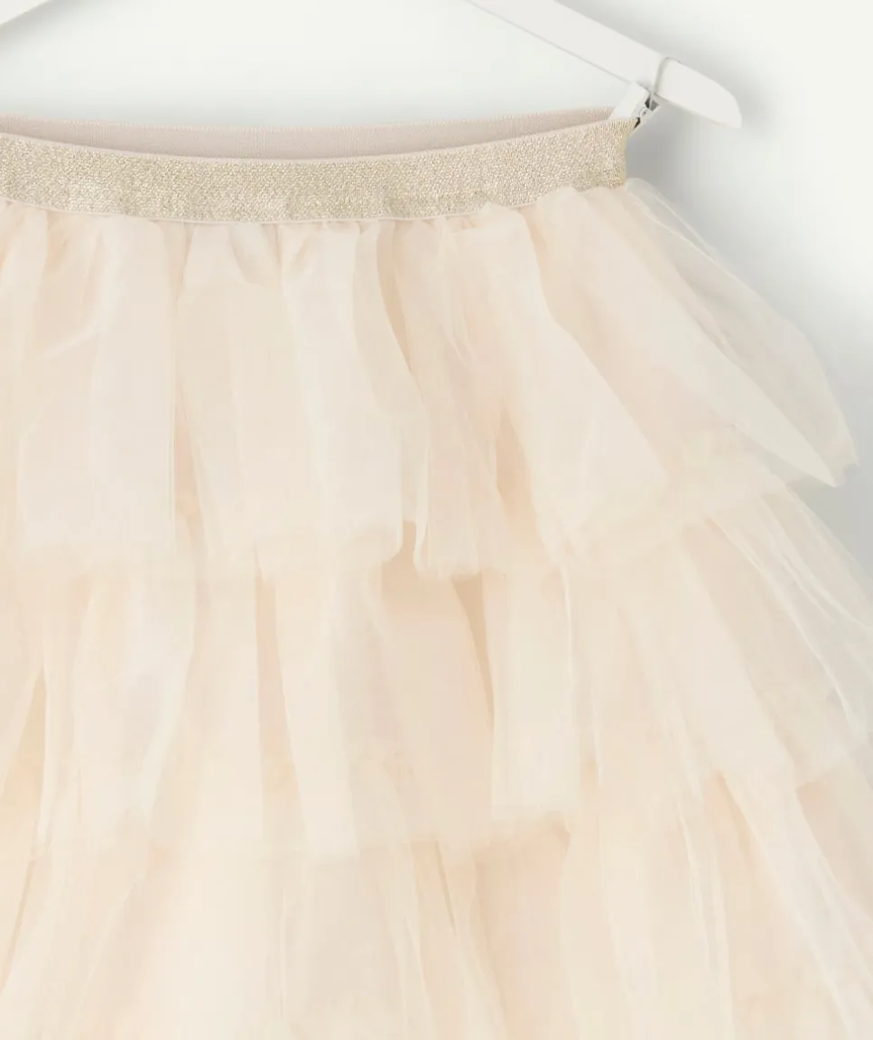 Jupe fille en tulle couleur crème