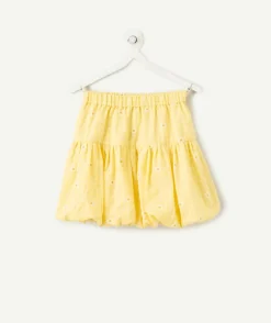 Jupe fille imprimée jaune à fleurs