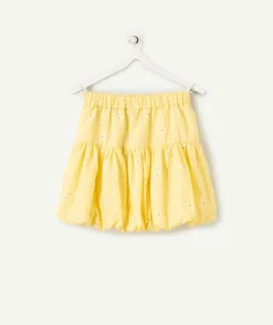 Jupe fille imprimée jaune à fleurs