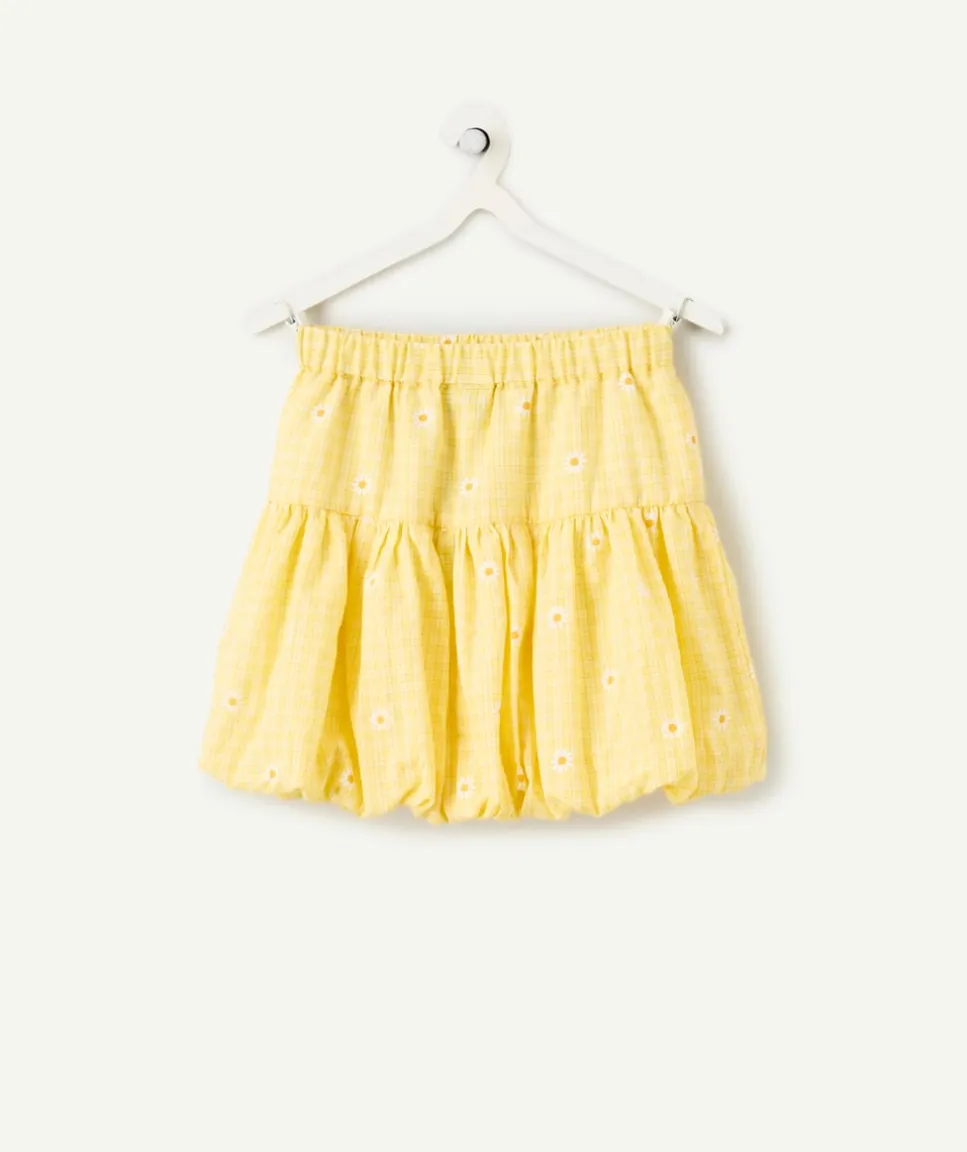 Jupe fille imprimée jaune à fleurs