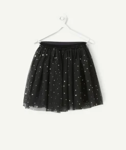 Jupe fille tulle noir étoiles