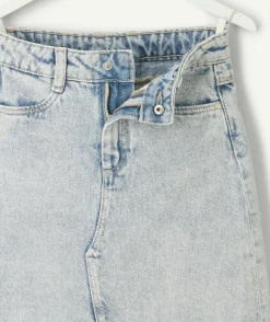 Jupe longue en jean délavé fille
