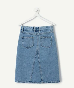 Jupe longue fille denim bleu