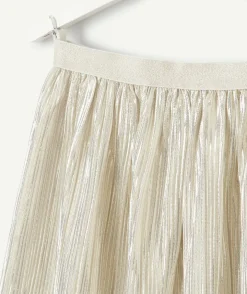 Jupe plissée couleur dorée pour fille
