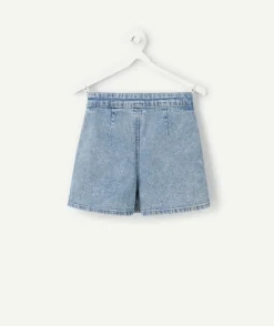 Jupe-short fille denim bleu