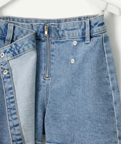 Jupe-short fille denim bleu