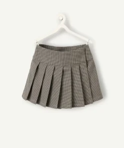 Jupe-short fille imprimé pied de poule