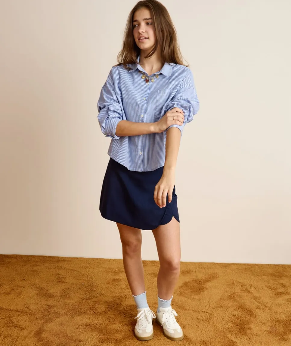 Jupe-short fille marine