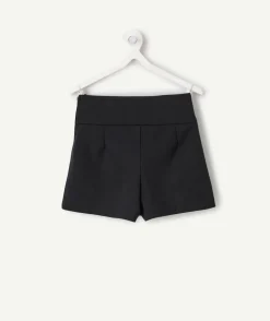 Jupe short fille noire plissée