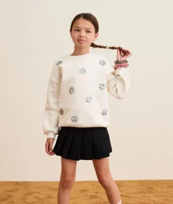 Jupe short fille noire plissée