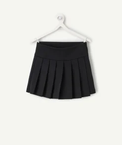 Jupe short fille noire plissée