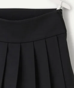 Jupe short fille noire plissée