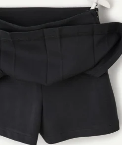 Jupe short fille noire plissée